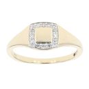 9ct Yellow Gold 0.15ct Diamond Signet Ring