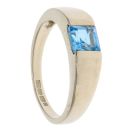 9ct Yellow Gold Blue Topaz Single Stone Ring