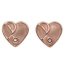 9ct Yellow and Rose Gold 0.02ct Brilliant Cut Diamond Heart Clogau Earrings