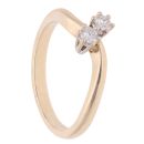 9ct Yellow Gold 0.20ct Diamond Two Stone Ring