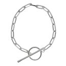 Silver Paperclip T-Bar Bracelet 7" By Icesia