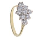 18ct Yellow Gold 0.90ct Brilliant Cut Diamond Cluster Ring