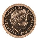 2001 Elizabeth II Fourth Portrait UK Half Sovereign Coin