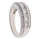 18ct White Gold 0.50ct Brilliant And Baguette Cut Diamond Fancy Ring