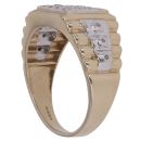 9ct Yellow and White Gold 0.50ct Brilliant Cut Diamond Cluster Signet Ring