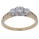 18ct Yellow Gold 0.75ct Diamond Trilogy Ring