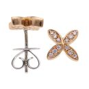 18ct Yellow and White Gold 0.10ct Diamond Floral Stud Earrings