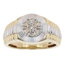 9ct Yellow and White Gold 0.50ct Diamond Signet Ring