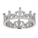 Silver Cubic Zirconia Crown Ring by Icesia