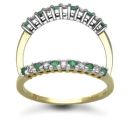 9ct Yellow Gold 0.25ct Emerald And Diamond Half Eternity Ring