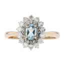 9ct Yellow Gold 0.52ct Diamond And Topaz Ring