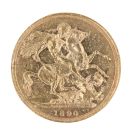 1890 Victoria Jubilee Head Australia Full Sovereign Coin