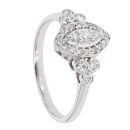 9ct White Gold 0.30ct Diamond Marquise Cluster Ring