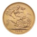 1958 Elizabeth II First Portrait UK Full Sovereign Coin