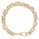 9ct Yellow Gold Stars and Bars Bracelet 8"