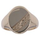 9ct Yellow Gold Patterned Signet Ring