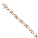 9ct Yellow Gold 1.00ct Brilliant Cut Diamond Cluster Bracelet 7.5"