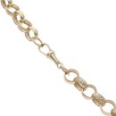 9ct Yellow Gold Patterned and Plain T-Bar Belcher Chain 24"