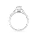 9ct White Gold 1.20ct Oval Diamond Solitaire Ring with Diamond Shoulders Lab Grown