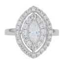 Sterling Silver Cubic Zirconia Ellipse Ring By Icesia