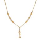 22ct Yellow and White Gold Beaded Fancy Chain 18"