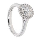 9ct White Gold 0.50ct Diamond Cluster Ring