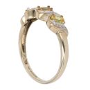 9ct Yellow Gold 0.05ct Brilliant Cut Diamond and Yellow Gemstone Fancy Ring