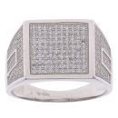 Silver Square and Shoulders Fancy Ring