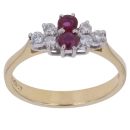 18ct Yellow Gold 0.15ct Diamond And Ruby Ring
