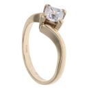 9ct Yellow Gold Cubic Zirconia Single Stone Twist Ring
