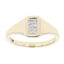 9ct Yellow Gold 0.05ct Diamond Signet Ring