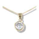 9ct Yellow Gold Cubic Zirconia Pendant And 16" Chain