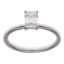 9ct White Gold 1.11ct Emerald Cut Lab Grown Diamond Solitaire Ring