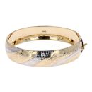14ct Yellow and White Gold Patterned Bangle