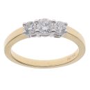 18ct Yellow Gold 0.50ct Brilliant Cut Diamond Graduated Trilogy Ring