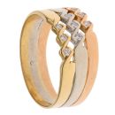 18ct Yellow White and Rose Gold 0.10ct Brilliant Cut Diamond Fancy Ring