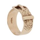 9ct Yellow Gold Patterned Buckle Ring