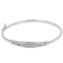 9ct White Gold Cubic Zirconia Bangle