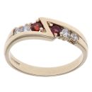 9ct Yellow Gold Cubic Zirconia and Garnet Half Eternity Ring