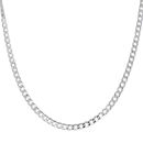 Silver Flat Curb Chain 26"
