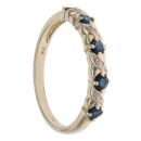 9ct Yellow Gold 0.02ct Diamond and Sapphire Ring