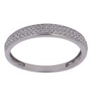 18ct White Gold 0.16ct Brilliant Cut Diamond Two Row Fancy Ring