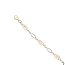 18ct Yellow and White Gold Swirl Bracelet 7.5"