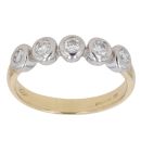 18ct Yellow Gold 0.33ct Brilliant Cut Diamond Five Stone Ring