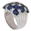 18ct White Gold 1.00ct Brilliant Cut Diamond and Sapphire Fancy Ring