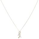 9ct Yellow and White Gold 0.05ct Diamond Ribbon Pendant and Chain 18"