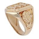 9ct Yellow Gold Three Lions England Shield Ring