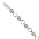 14ct White Gold 0.25ct Brilliant Cut Diamond Heart Cluster Bracelet 7"