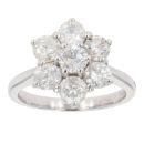 18ct White Gold 2.30ct Diamond Cluster Ring
