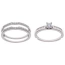 Silver Cubic Zirconia Bridal Set Ring By Icesia